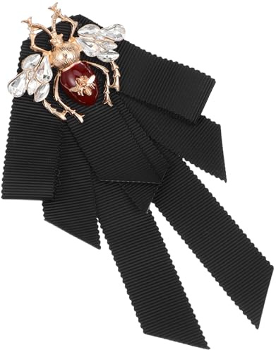 BESTYASH Biene-Bogen-Brosche Schwarze Schleife Knotenband-Brosche Anstecknadel Mit Biene Strass-Bekleidungszubehör Mit Kristall-Fliege- Für Damen Party Kleidung Dekoration Taschen