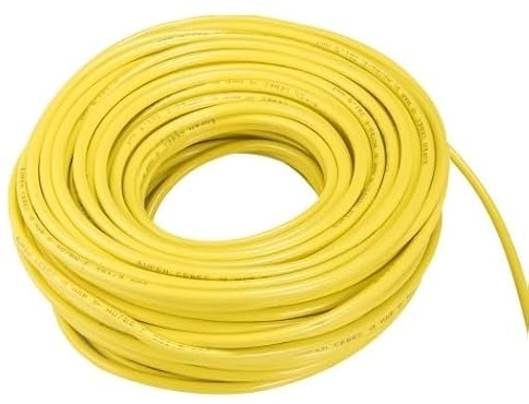 sanos-elektroshop Mehrfarbiges Elektrokabel, H07BQ-F, 3 x 2,5 mm, gelb-grün-blau-orange (gelb, 10 m)