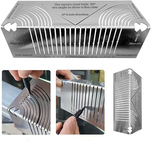 FZkuozougedd Precision Angle & Arc Marking Tool All-in-One Linear Arc Dual-Purpose Metal Marking Tool Multi-Functional Square Pipe Bending Tool Steel Tube Cutting Guide Welding Tool Wood Metalworking