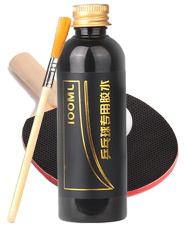 Racket Rubber Glue- Speed Liquid Glue, Strong Super Glue | Good Hand Feel & High Toughness Table Tennis Glue, Liquid Super with Special Brush Racket Rubbers Table Tennis Liquid Glue 100ml