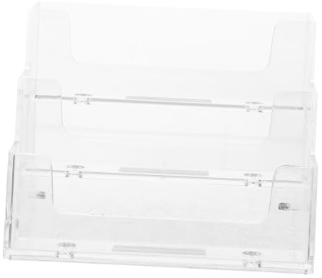 OFFSCH Moderner Transparenter Visitenkartenhalter aus Ps Kompakte Aufbewahrungsbox mit 3 Fächern für Büro und Schreibtisch Praktischer Kartenorganizer für Namenskarten