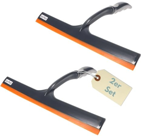 2er Set Glasabzieher mit Silikonlippe 30 cm Abzieher Dusche Duschabzieher Fensterwischer Scheibenwischer Glaswischer Fensterreiniger Fensterabzieher Profi