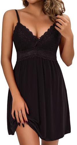 Tomkids Sexy Dessous für Damen Babydoll Unterwäsche Set Nachthemd mit Spitze Reizwäsche für Hochzeitsnacht & Valentinstag, Erotische Nachtmode in S-XXL