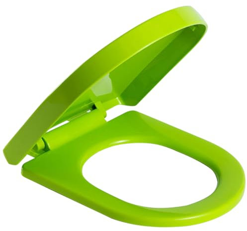 Abattant WC allongé en U, Silencieux, avec abattant à Fermeture Lente, Facile à Monter et à Nettoyer, Universel et Durable en PP (capacité de Charge : 150 kg), Vert