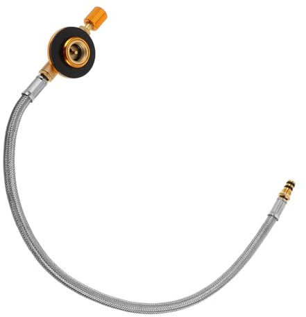 UKCOCO Manguera de Gas para Estufa con Adaptador de Propano 35 Cm para Camping y Cocina al Aire Libre, Manguera de Extensión Flexible y Resistente para Barbacoa y Uso Doméstico
