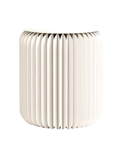 NOONTIDE Folding Stool - 17Inch Home Furniture 660lb Load Capacity Foldable Paper Stool Eco-Friendly Kraft Paper Honeycomb Design,Foldable to 1.2,Brown Modern Minimalist Stool for Living Room(White)