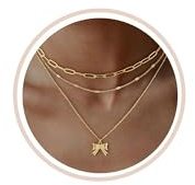 FUNEIA Kette Gold Silber Damen Halskette 18k Goldkette Damen Wasserfest | Layering Kette mit Kreuz Anhänger Stapelbare Silberkette Lang Mehrreihige Ketten Boho Modeschmuck Set Geschenke für Frauen