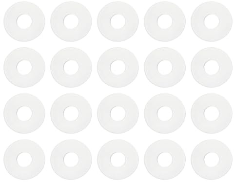 PATIKIL Rondelle plate en silicone M5, 20 pièces, 5mm ID, 12mm OD, 1,5mm d'épaisseur, joint d'étanchéité torique entretoise pour robinet tuyau flexible poignées de porte de douche, blanc