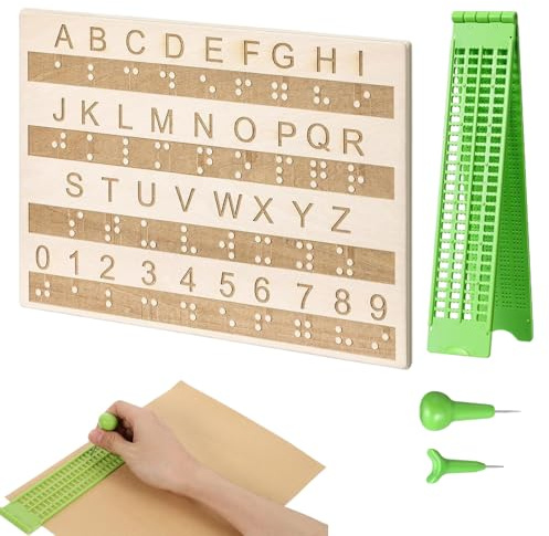 Strumenti Per Scrivere In Braille,4 Linee 28 Celle Aiuti Per Ipovedenti - Tavoletta Per Apprendimento Braille - Per Bambini Adulti Ciechi Studenti Insegnanti Scuole Homeschooling