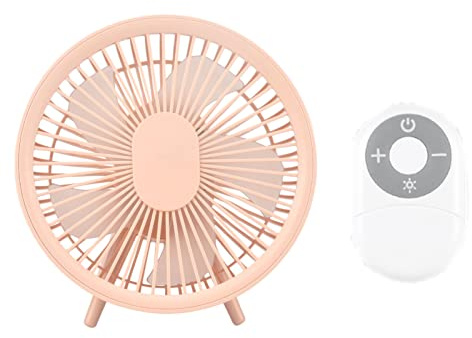 HINAYOSAN Ventilador de escritorio portátil recargable por USB con luces LED, ventiladores pequeños para tiendas de campaña, viajes, exteriores, camping, oficina, ventiladores personales, pequeños y