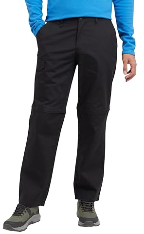 Peter Storm Men's Ramble II Convertible Trousers, Water Resistant, Polyester Cotton Blend, Multiple Pockets, Walking Hiking (UK, Waist & Inseam, 30, 33, Black)