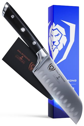 Dalstrong Santoku Knife - 5 inch - Gladiator Series Elite - Forged German High Carbon Steel - Black G10 Handle Kitchen Knife - Asian Vegetable Cooking Knife - Sheath Included - NSF Certified