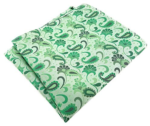 TigerTie Designer Einstecktuch in grün grasgrün anthrazit Paisley gemustert