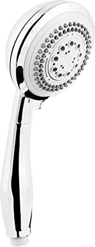 Cornat Handbrause Monsole – verchromt – 98 mm Kopfdurchmesser | 5 Strahlarten: Normal-, Soft und Massagestrahl – Anti-Kalk und Wasserspareinsatz – ECO-Brausekopf – angenehmes Strahlbild