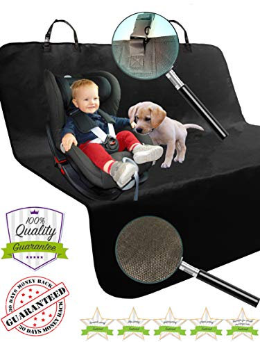 Dog Car Seat Covers pet cover backseat rear protector accessories for pets kids | Waterproof Durable Nonslip Scratch Proof Washable for cars, caravans, trucks, SUV's | size 146 x 143 cm
