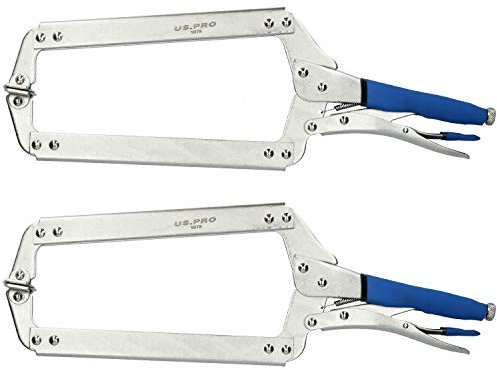 AB Tools 18” Welding Locking C Clamps Adjustable Fastener with Quick Release Grip 2 Pack