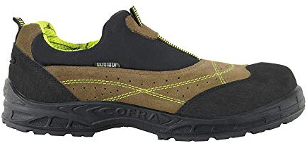 Cofra 12780-000.W46 Miami Mud S1 P SRC säkerhetssko – italienskt läder – metallfritt – antistatisk – perforerad mocka och LYCRA elastan – storlek: 46