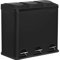 SONGMICS Cubo de Reciclaje 54L, Cubo de Basura, Cubo de Pedal de Acero con 3 Secciones, Cubos Internos, 6 Etiquetas de Clasificación, para una Fácil Separación de los Residuos, Negro LTB54B