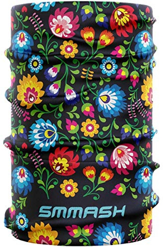 SMMASH Bedrucktes Multifunktionstuch, Schlauchschal für Radfahren, zum Laufen, Outdoor-Training, Mundschutz Bandana, Halswärmer für Damen, Herren, Hergestellt in der EU