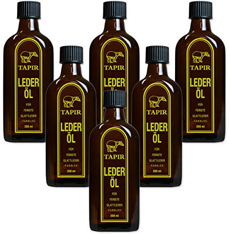 TAPIR - Lederöl in Braunglasflasche - 200 ml - 6er Pack