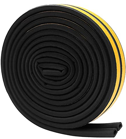 Cinvo Bande de mousse autocollante pour porte et fenêtre - Pour insonorisation - Évite les chocs - Bloqueur d'espace pour portes et fenêtres, 2 par paquet
