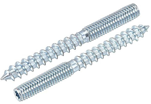 sourcing map M6x22mm Hanger Bolts Double Head Dowel Screw for Wood Furniture 10pcs