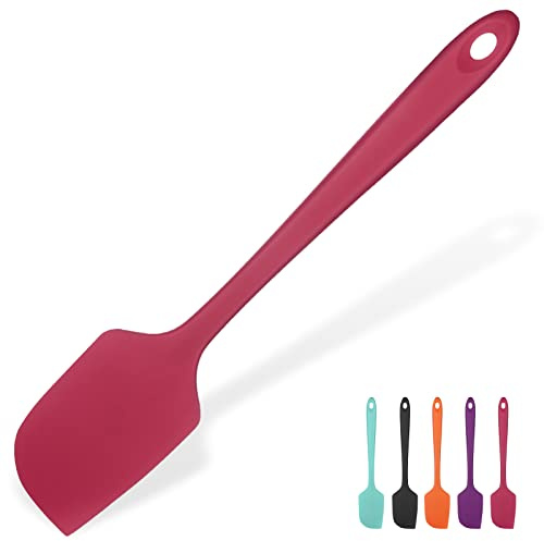 U-Taste Extra Großer Silikon Spatel, 315℃ hitzebeständiger, Rot | 35,6cm Langer Flexibler Gummispatel für Schalen & Antihaft-kochgeschirr, Nahtloses Backen Teigschaber, Mischen Schaben Kochen