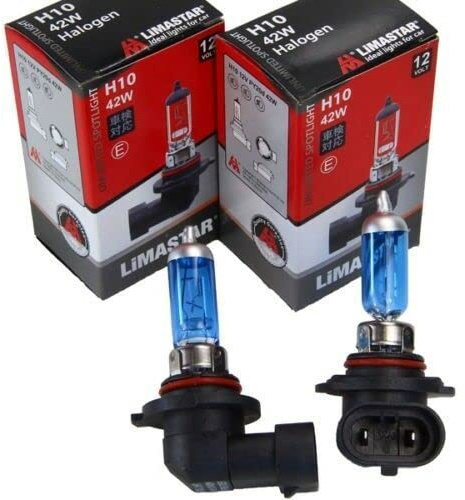 Recambo 2x Halogen H10 Scheinwerferlampe Birne 42W 12V Abblendlicht Fernlicht Glühlampen | E - Prüfzeichen | Sockel PY20d - Xenon Weiß