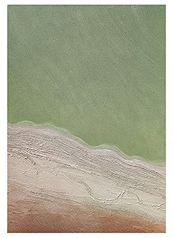 Leinwand Bilder, Grüne Textur, Meer, Strand, Landschaft, Minimalistisch, Abstrakt, Modern, Rahmenlos, Original, Handgemalte Ölgemälde Auf Leinwand Für Familienwand, Wohnzimmer, Esszimmer, Heimk
