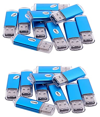 Zemily Lot de 20 clés USB 2.0 128 Mo Bleu