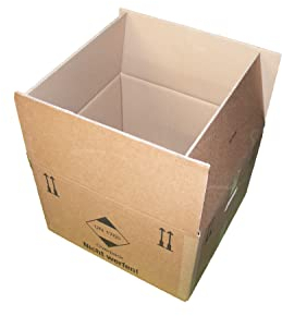 Wellpapp Karton Faltkarton Paket Versandkarton 2-wellig,Umzugskarton 490x455x325, 15 Stück, Fefco 0201 GL BS, Doppelwellig DD75, für 40kg