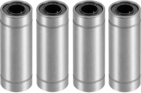 HiPicco Linear Ball Bearings, LM6LUU 6mm Bore Longer Linear Motion Bushing Double Side Rubber Sealed Rod Liner Shaft Parts for CNC Machine 3D Printer 4 Pack
