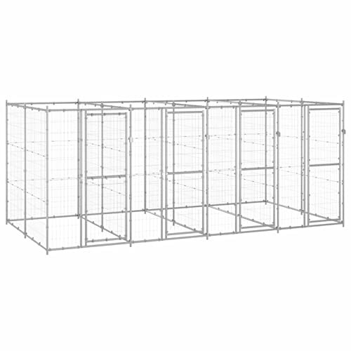 Camerina Outdoor-Hundezwinger Dog House Outdoor Pet Comfort Katzengehege Hundeauslauf DraußEn Tiergehege Verzinkter Stahl 9,68 m²