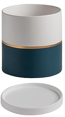 WUUISDNX Innovative Keramik Blumentopf Gärten Schönheit mit Leichtigkeit Keramik Blumentöpfe Keramik Keramik Pflanzgefäß für drinnen und draußen, Dunkelblau, 14 * 14