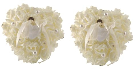 TOPBATHY 2 Stücke Elegante Rose Bearer Kissen Hochzeit Kissen Herzförmige Kissen Für Hochzeit Engagement