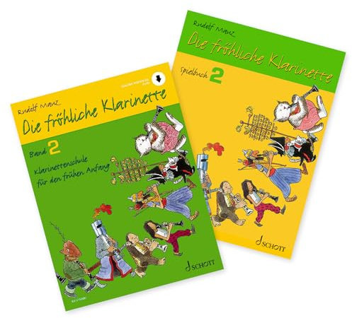 Die fröhliche Klarinette 2 + Spielbuch: (Starterset) mit Audio Online - Klarinettenschule Band 2 von Rudolf Mauz - ISBN 9783795724252, 9783795748104 + Soundman Klarinettewischer