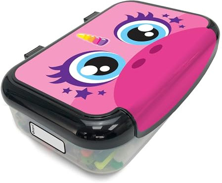 ZIPIT Federmäppchen aus recyceltem Kunststoff für Mädchen, Großes Mäppchen für die Schule, Rosa Einhorn-Etui für Kinder