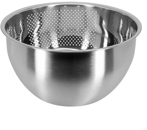 Scolapasta in acciaio per lavare il riso, setaccio, scolapasta, lavare frutta e verdura, cestello per cottura a vapore, cestino da cucina essenziale, 22 cm (201 materiale 23 cm)