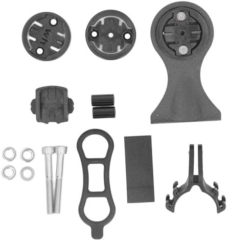 Carbon Fiber Bike Computer Mount - Lightweight, Durably, Easy To Install Holder for Garmin, XOSS, Blackbird, IGPS, Cateye, Bryton - Ideal for Cyclists