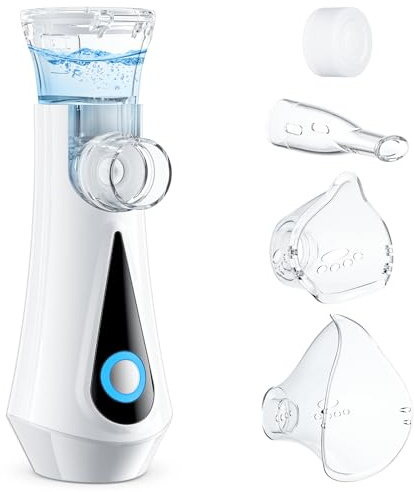 Moeila Nebuliser Machine for Adults & Kids, Spray Nebuliser with Charging Function, Handheld Inhaler Easy to Use & Clean, Suit for Home & Travel (Black)