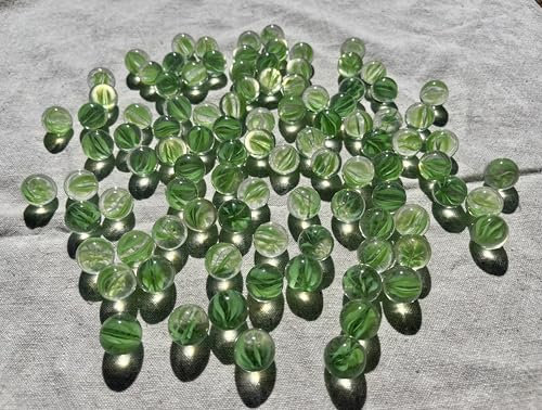 FAIRY TAIL & GLITZER FEE Murmeln Glas Grün Glaskugeln 16mm Große Murmelspiel Murmel Klein Gemustert Plfanzendeko Kugelbahn Deko Basteln