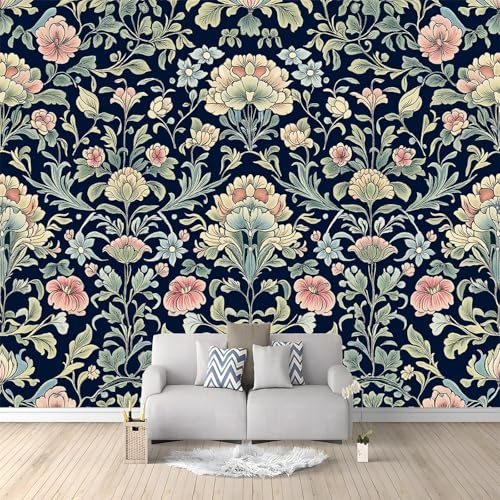 Fotomurales 250 x 175 cm Papel pintado tejido no tejido Flor Hojas Simetría papel tapiz mural Verde Murales Adecuado para decoración de dormitorio y sala de estar