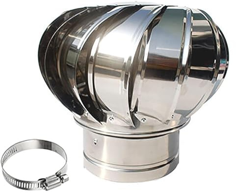 Comignoli girevoli, Aspiratore Fumi Girevole Inox Ventilatore da tetto non elettrico Ventilatori da tetto in acciaio inossidabile 304 resistenti alle intemperie(110mm/4.3in)