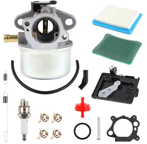 DOCAS 799868 förgasarsats kompatibel för Briggs & Stratton 498170 799872 694202 497586 498254 790821-1411 förgasare +795259 luftfilter renare grundfärg