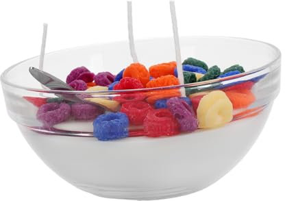 Baluue Aesthetic Fruity Scented Cereal Bowl Candle Soy Wax Novelty Home Decorative Candle Bowl Spoon Shape for Living Party