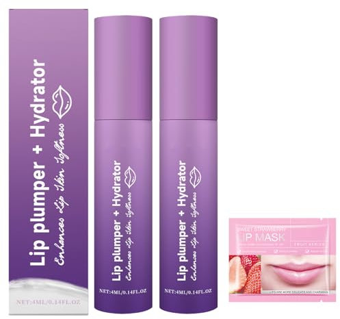 GMHLLES 2 Pcs Hydrator Lip Plumper for Older Women, Long-Lasting Moisturizing Lip Plumper with Strawberry Flavor Lip Mask for Daily Skin Care