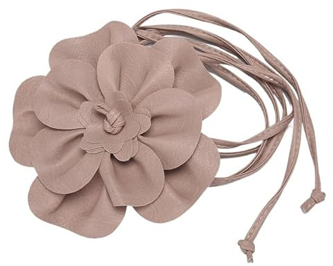 YKAFADE Damen Blumen Gürtel - Hüftgürtel Wickelgürtel Leder Look mit extravaganter Blume Verstellbarer PU Leder Gürtel Taillengürtel Blumengürtel für Frauen Kleid Zubehör Festival Party Hochzeit