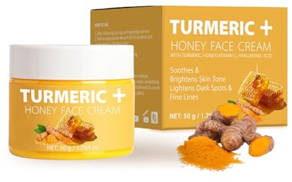 Crème Éclaircissant Curcuma Visage,Sérum Correcteur de Taches au Curcuma,Crème Anti-Rides Curcumas Contenant de l'extrait de Miel,Raffermissant,Pour les Taches Sombres,les Rides,l'Hydratation