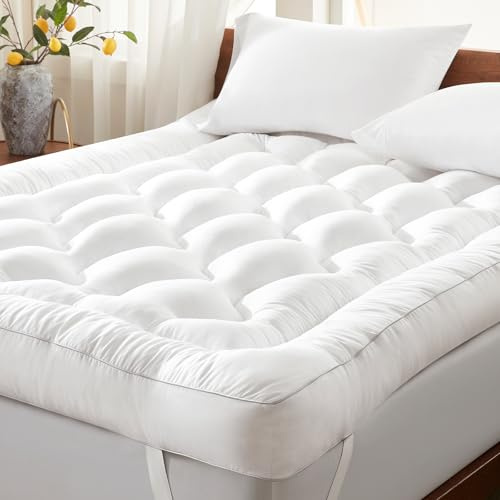 Decroom 4 Inch Memory Foam Mattress Topper Queen for Back Pain Relief, Filled with Breathable Memory Foam Pillow Topper Soft Fluffy Supportive Bed Mattress Pad, 80x60x4 Inch
