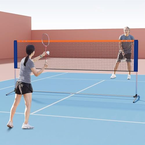 MegLob Tragbares Badminton-Netz Und Ständer, Rahmenstangen Für Badminton-Netze Im Freien, Höhenverstellbare Rahmenstangen Für Badminton-Netze,5.1m/16.73ft